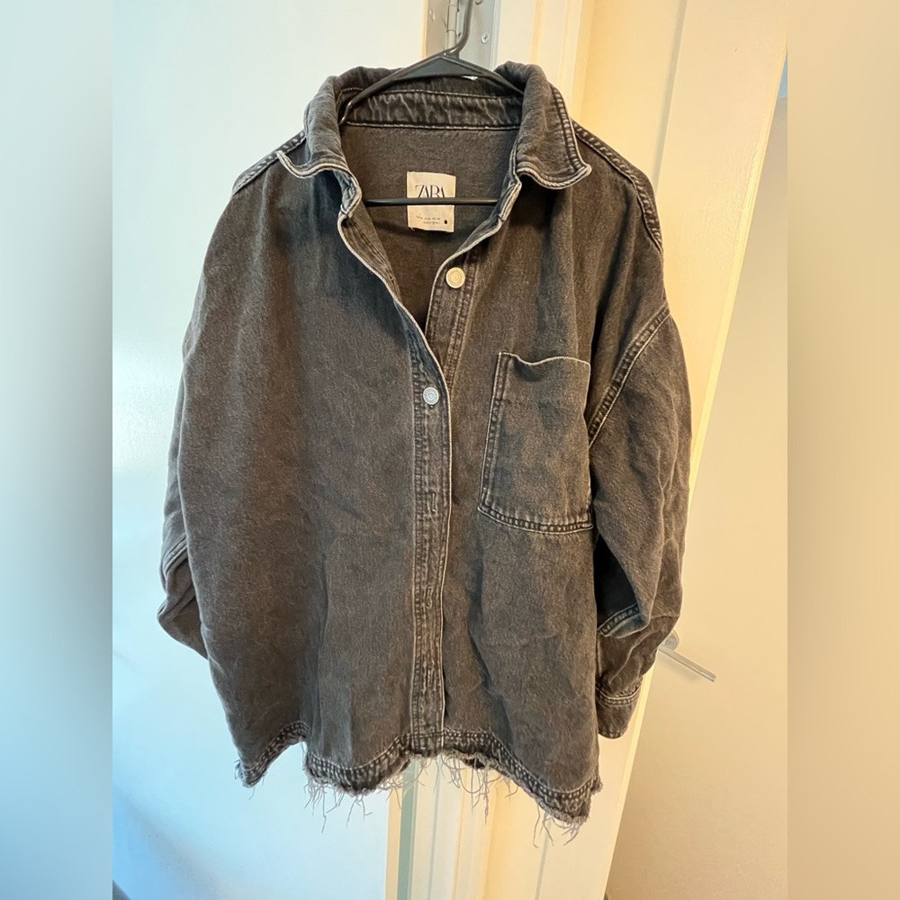 Zara Charcoal Denim Overshirt